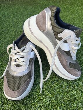 Tory Burch Gemini Link Platform Sneakers Multi Color Leccio Size 8.5M - Like New